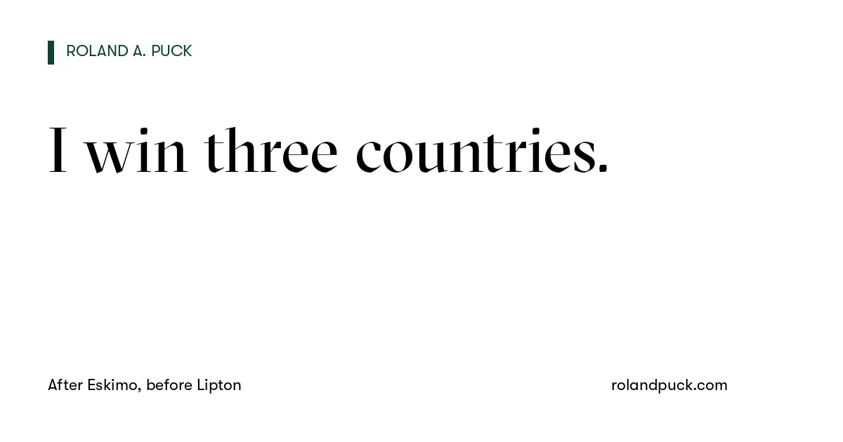 Post card: I win three countries.