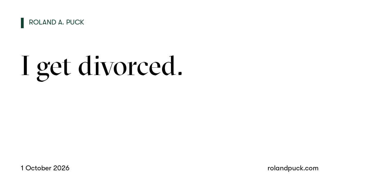 Post card: I get divorced.