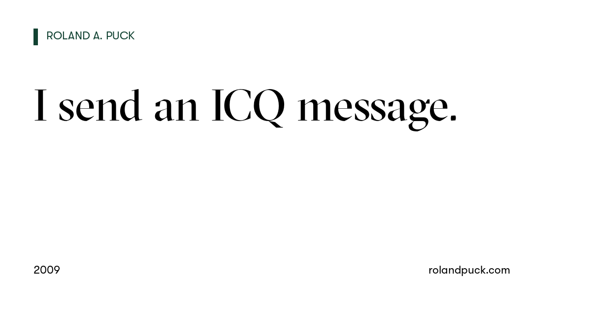 Post card: I send an ICQ message.
