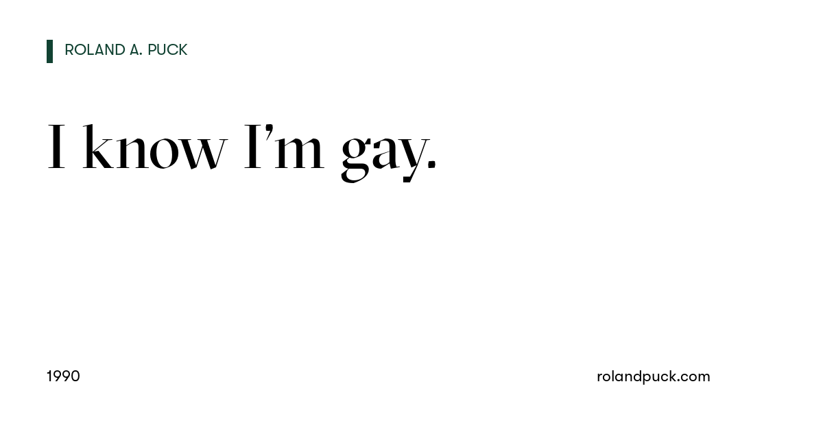 Post card: I know I’m gay.