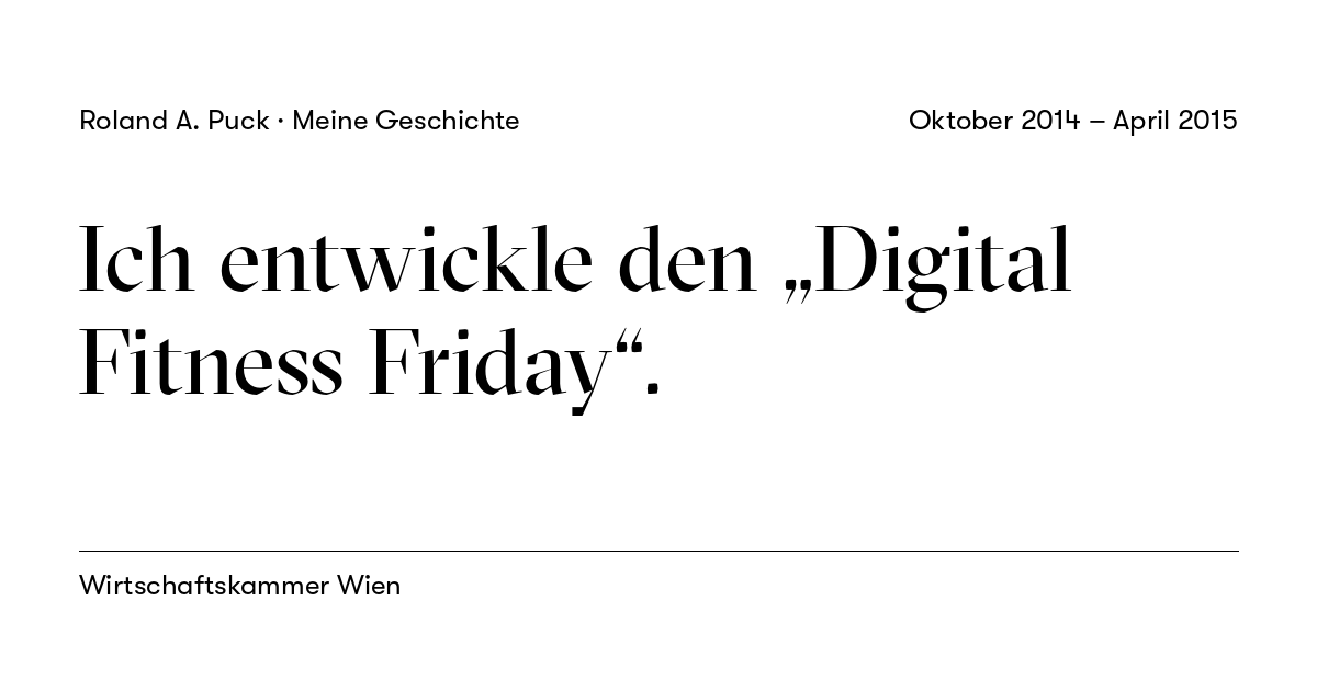 Beitragskarte: Ich entwickle den „Digital Fitness Friday“.