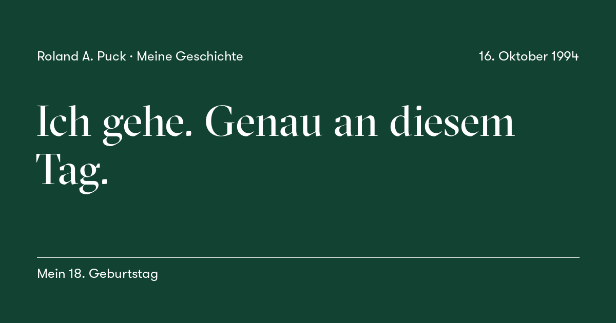 Beitragskarte: Ich gehe. Genau an diesem Tag.