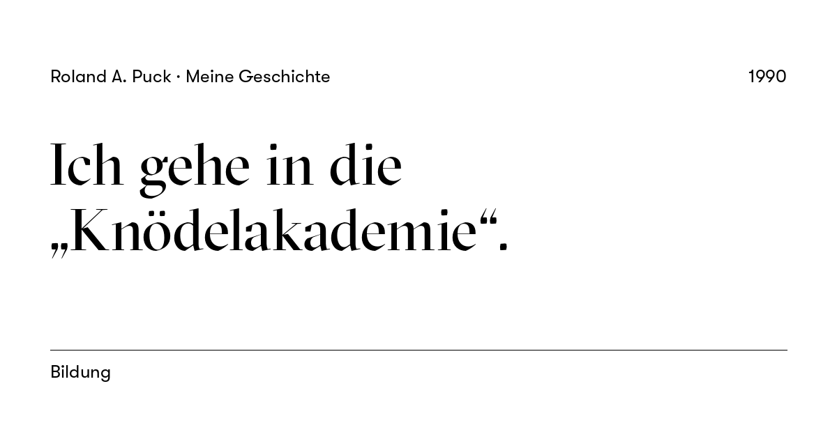 Beitragskarte: Ich gehe in die „Knödelakademie“.