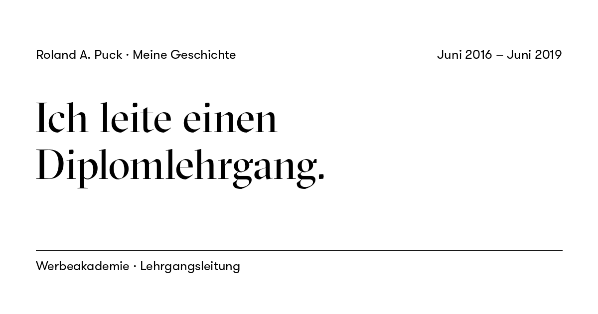 Beitragskarte: Ich leite einen Diplomlehrgang.