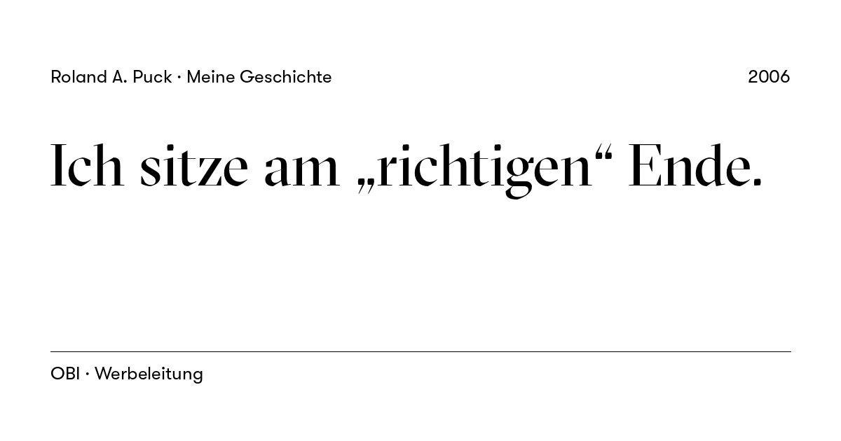 Beitragskarte: Ich sitze am „richtigen“ Ende.