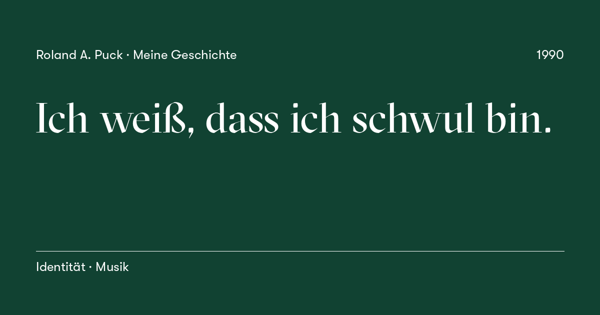 Beitragskarte: Ich weiß, dass ich schwul bin.