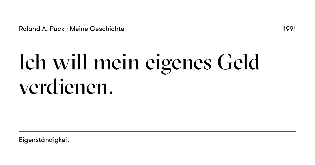 Beitragskarte: Ich will mein eigenes Geld verdienen.
